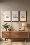 Protect Your Peace neutral quote print mockup – minimalist wall art instant download