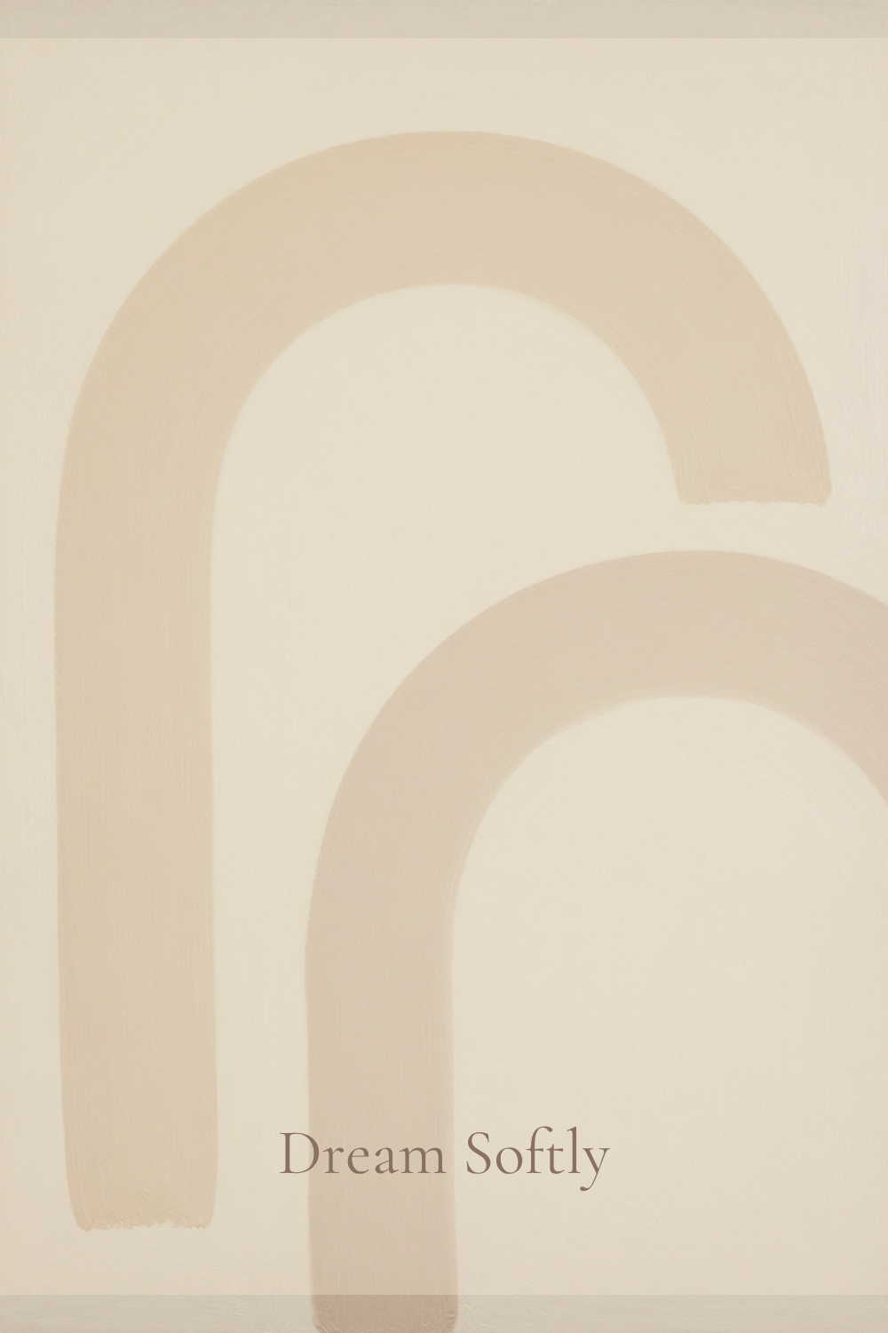 Dream Softly minimal typography print – neutral beige bedroom wall art instant download