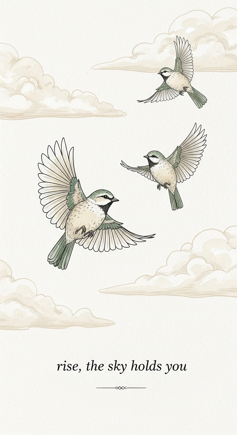 Indigo songbirds minimal bird illustration in soft neutral tones — printable wall art instant download