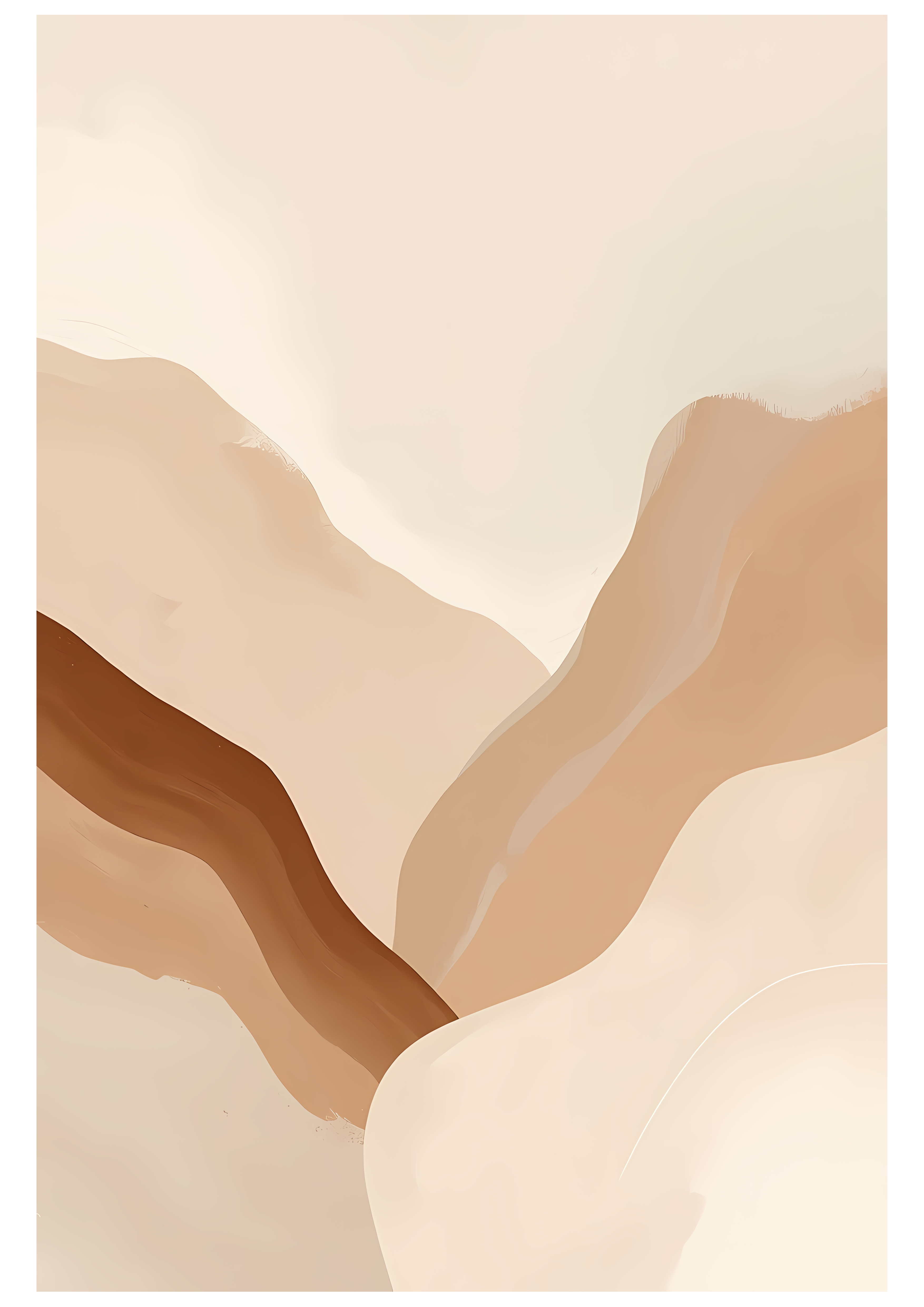 Neutral abstract wall art print – soft beige organic shapes Scandinavian minimalist digital download