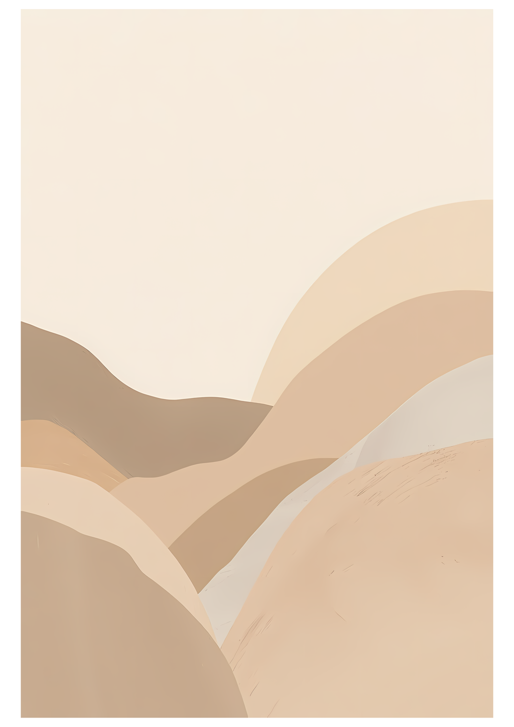 Minimalist neutral printable wall art – cozy beige abstract print Scandinavian bedroom decor
