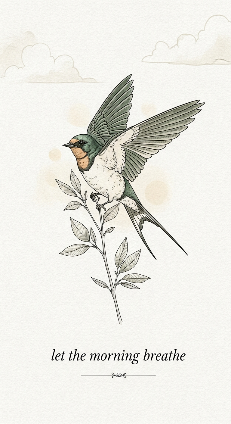 Sage swallow minimal bird illustration in soft neutral tones — printable wall art instant download