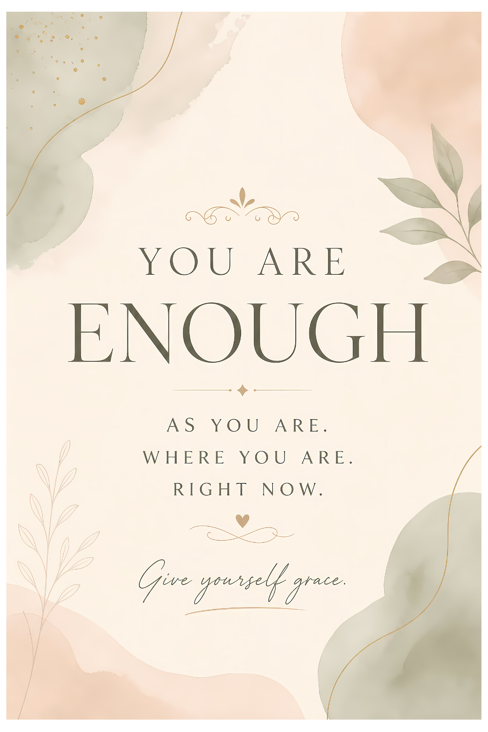 neutral affirmation printable wall art – minimalist typography print
