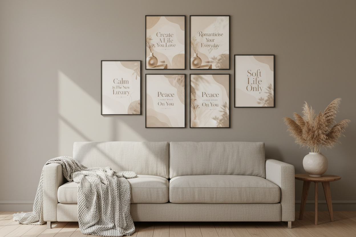 All 5 Soft Life Prints Gallery Wall